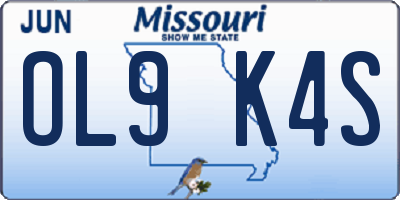 MO license plate OL9K4S