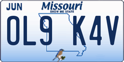 MO license plate OL9K4V