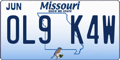 MO license plate OL9K4W