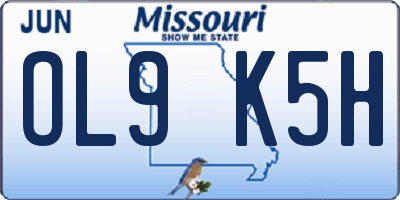 MO license plate OL9K5H