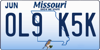 MO license plate OL9K5K