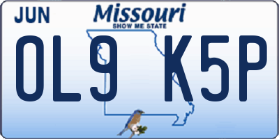 MO license plate OL9K5P