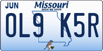 MO license plate OL9K5R