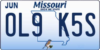 MO license plate OL9K5S