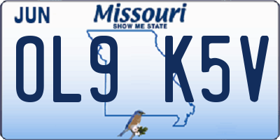 MO license plate OL9K5V