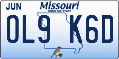 MO license plate OL9K6D