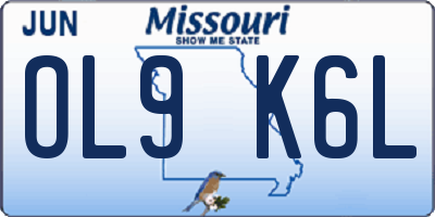 MO license plate OL9K6L