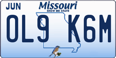 MO license plate OL9K6M
