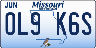 MO license plate OL9K6S