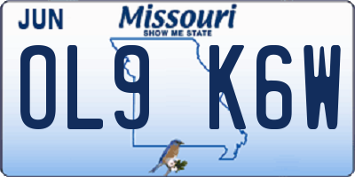 MO license plate OL9K6W