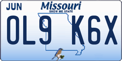 MO license plate OL9K6X