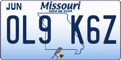 MO license plate OL9K6Z