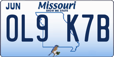 MO license plate OL9K7B