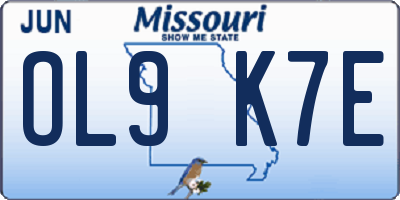MO license plate OL9K7E