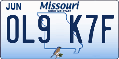 MO license plate OL9K7F