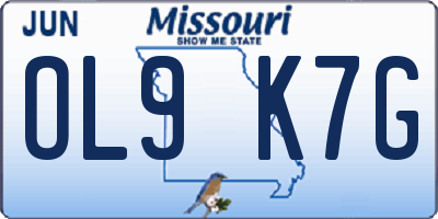 MO license plate OL9K7G