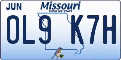 MO license plate OL9K7H