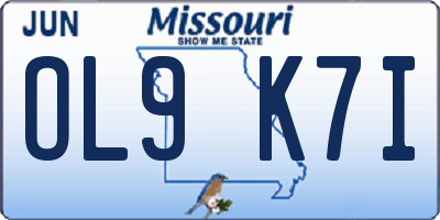 MO license plate OL9K7I