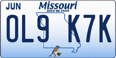 MO license plate OL9K7K