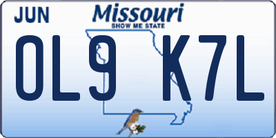 MO license plate OL9K7L