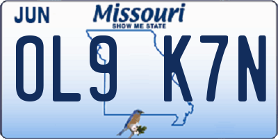 MO license plate OL9K7N
