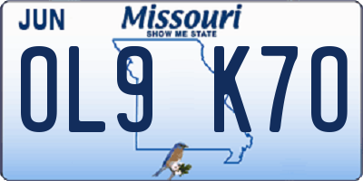 MO license plate OL9K7O
