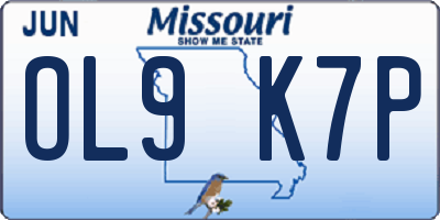 MO license plate OL9K7P