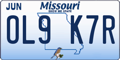 MO license plate OL9K7R