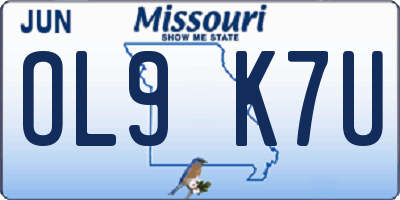 MO license plate OL9K7U