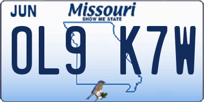 MO license plate OL9K7W