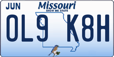 MO license plate OL9K8H