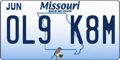 MO license plate OL9K8M