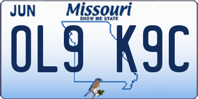 MO license plate OL9K9C