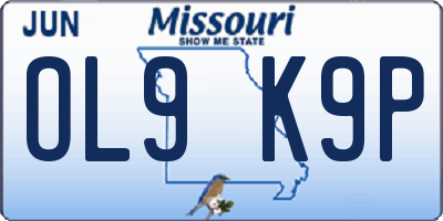 MO license plate OL9K9P