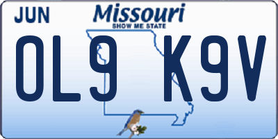 MO license plate OL9K9V