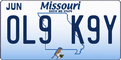 MO license plate OL9K9Y