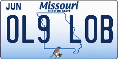 MO license plate OL9L0B