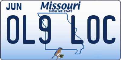 MO license plate OL9L0C