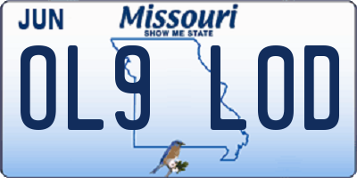MO license plate OL9L0D