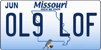 MO license plate OL9L0F
