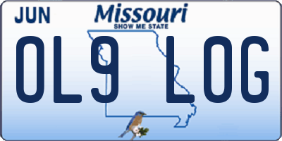 MO license plate OL9L0G