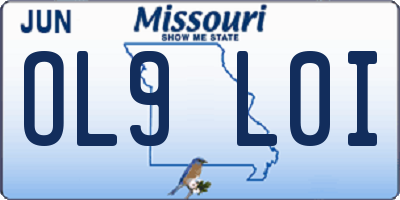 MO license plate OL9L0I