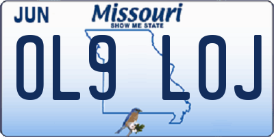 MO license plate OL9L0J