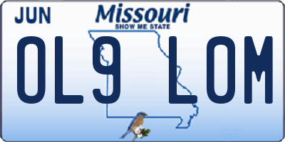 MO license plate OL9L0M