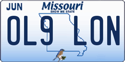 MO license plate OL9L0N