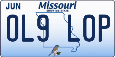 MO license plate OL9L0P