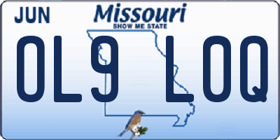 MO license plate OL9L0Q