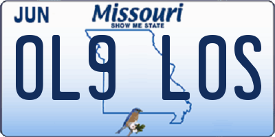 MO license plate OL9L0S