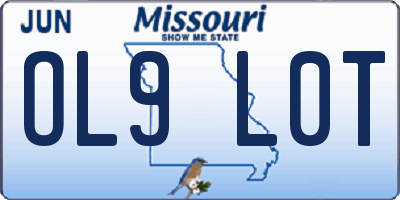 MO license plate OL9L0T