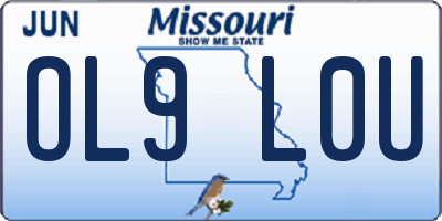 MO license plate OL9L0U
